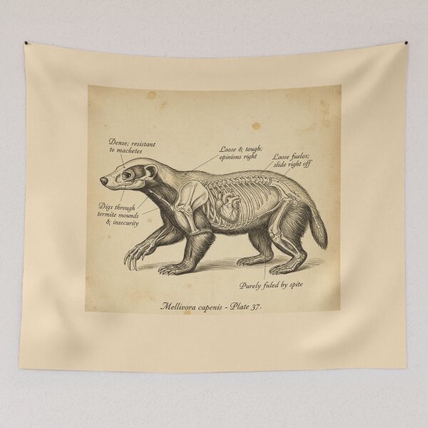 Item preview, Honey Badger Art, Fearless Animal Lover, Mellivora Capensis, Resilient Wildlife Gift, Zero Fucks Given Attitude designed and sold by Ditstyle.