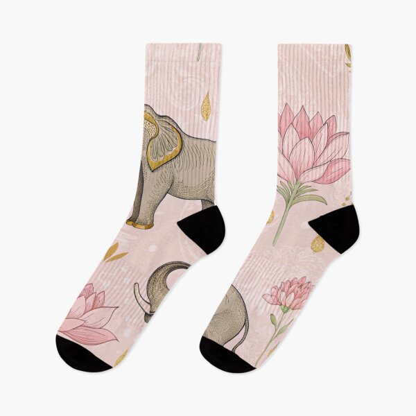Item preview, Elephants with raised trunks surrounded by lotus flowers . designed and sold by Lucky 777.