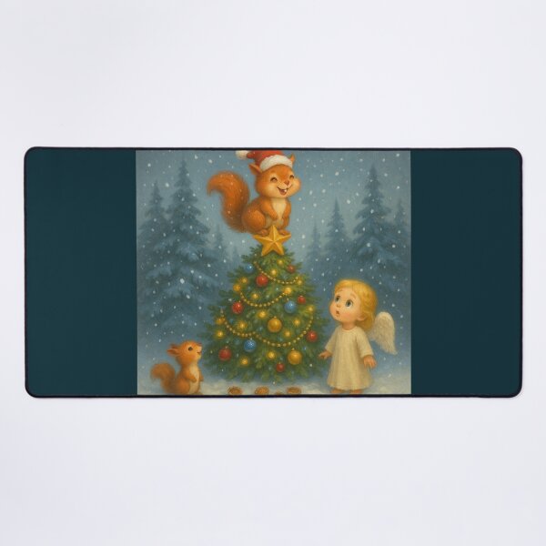 Item preview, Angel And Squirrel – A Little Mischief At The Christmas Tree designed and sold by LegademaArt.