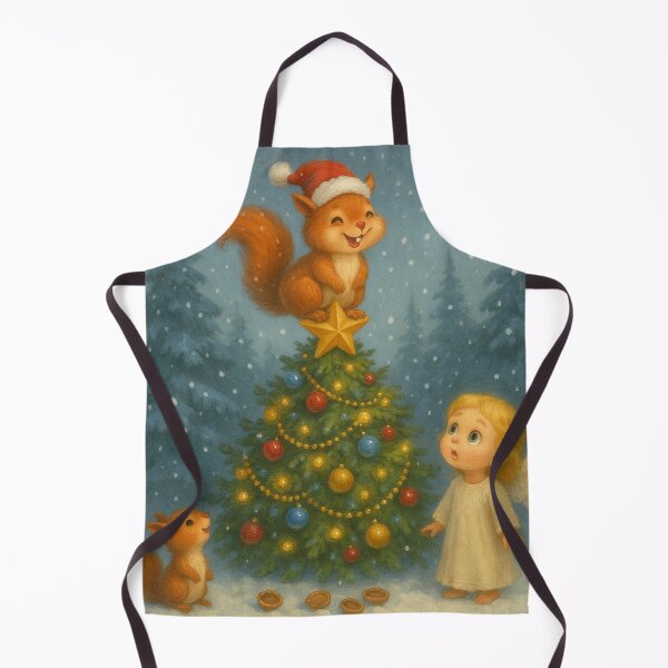 Item preview, Angel And Squirrel – A Little Mischief At The Christmas Tree designed and sold by LegademaArt.