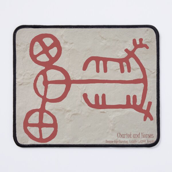 Item preview, Poster with prehistoric rock carving – Chariot and Horses designed and sold by Postertale.