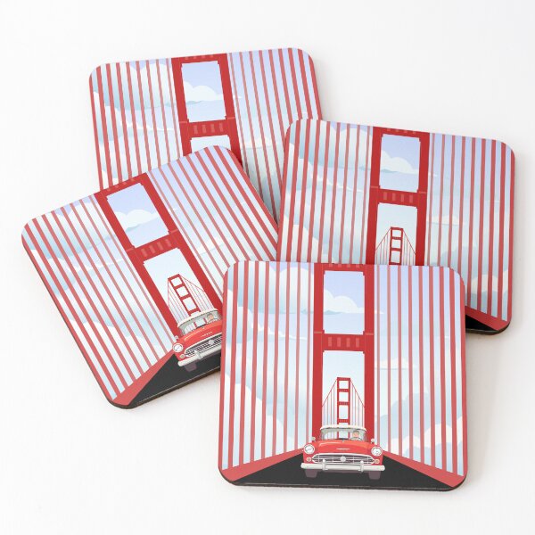 Item preview, Golden Gate Bridge Red Car Illustration designed and sold by DeeLulu.