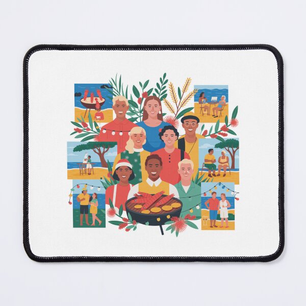 Item preview, Australian Summer Christmas Beach Celebration Collage Flat Vector designed and sold by chattsuede.