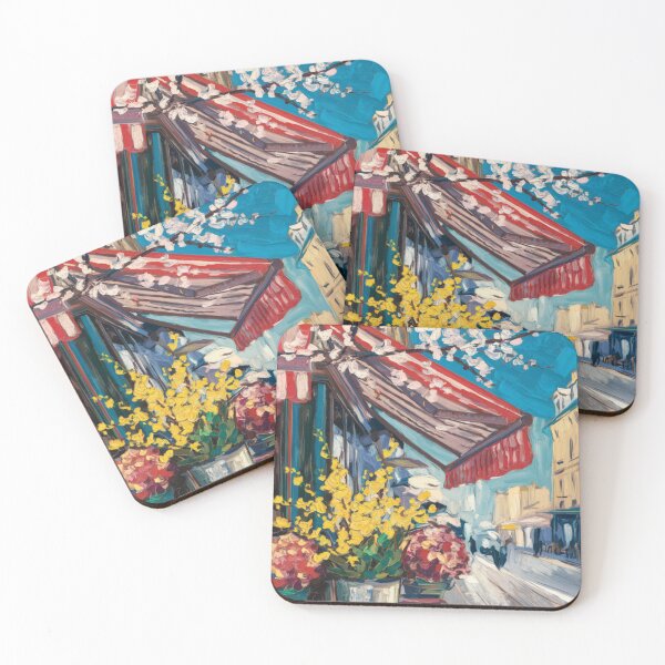Item preview, Paris Street Café | Yellow Blossoms and Red Stripes designed and sold by CARRAANN.