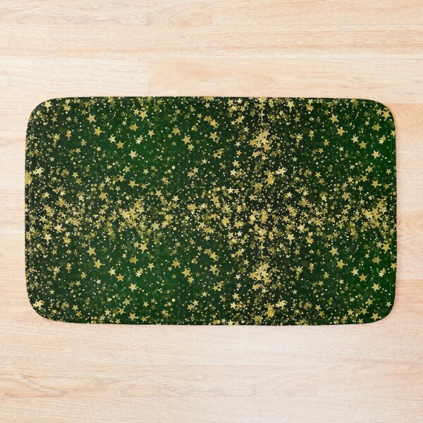 Item preview, Festive Gold and White Star Confetti Background on Dark Green designed and sold by PixelVibe782.