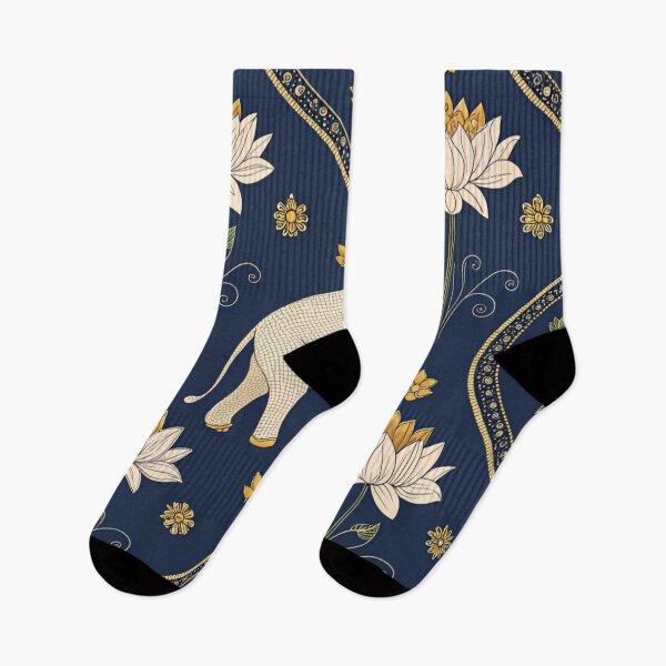 Item preview, Elephants with raised trunks surrounded by lotus flowers . designed and sold by Lucky 777.