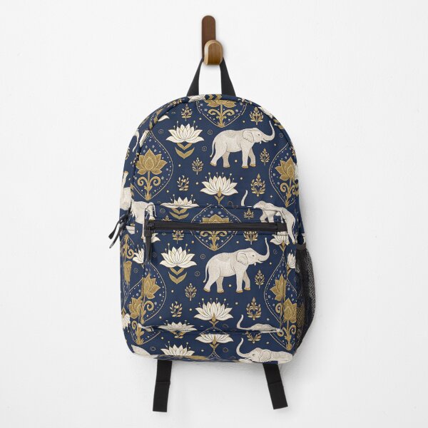 Item preview, Elephants with raised trunks surrounded by lotus flowers . designed and sold by Lucky 777.