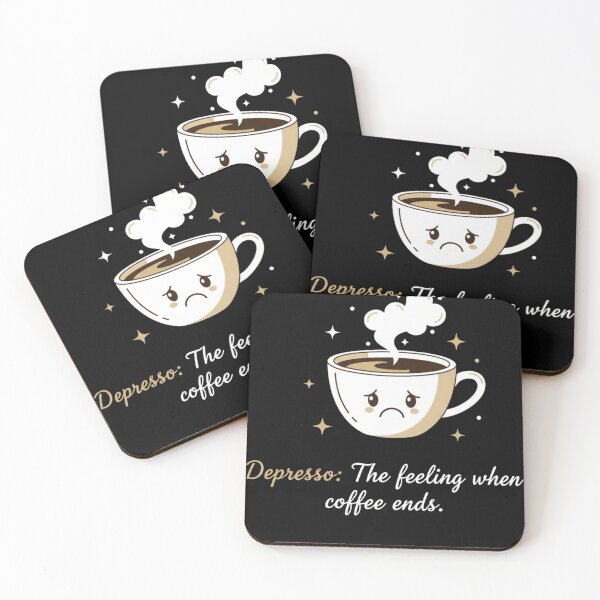 Aperçu de l'œuvre The Feeling When Coffee Ends – Funny Coffee Quote Design créée et vendue par CuteOasis.