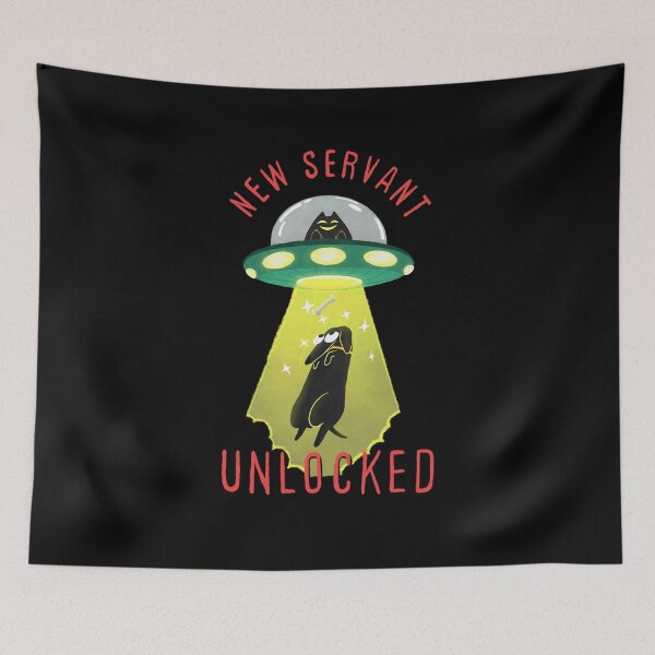 Item preview, New Servant Unlocked – Funny Cat Alien Abduction with Dog Design designed and sold by Wicked-whiskers.
