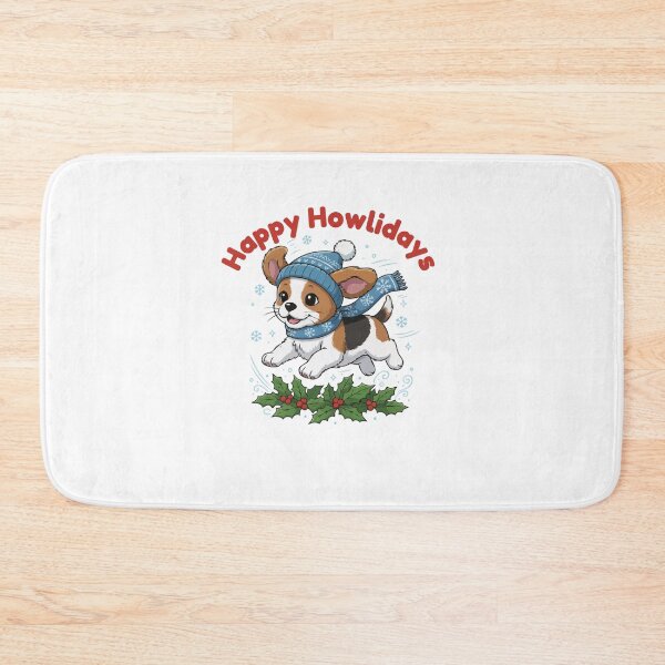 Item preview, Happy Howlidays Beaglier – Cute Christmas Dog in Winter Scarf designed and sold by The Real Life Symphony.