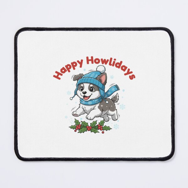 Item preview, Happy Howlidays Eurohound – Cute Christmas Dog in Winter Scarf designed and sold by The Real Life Symphony.
