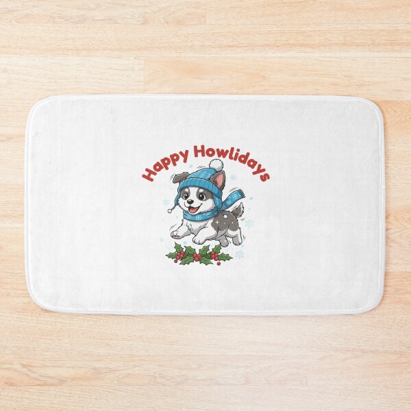 Item preview, Happy Howlidays Eurohound – Cute Christmas Dog in Winter Scarf designed and sold by The Real Life Symphony.