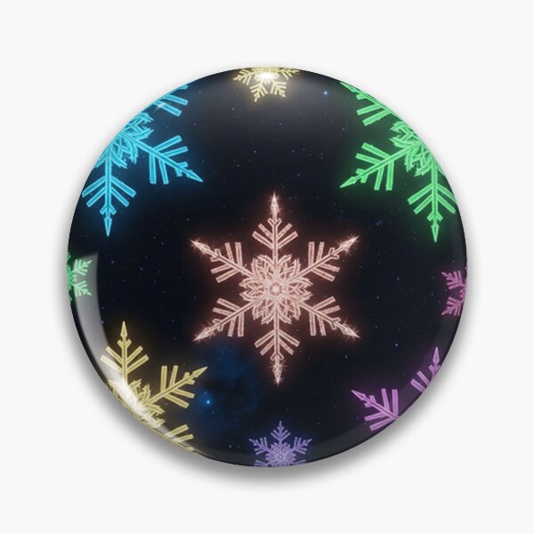 Item preview, Neon Glowing Snowflakes in Cosmic Night Sky – Vibrant Sci-Fi Winter Illustration designed and sold by PixelVibe782.