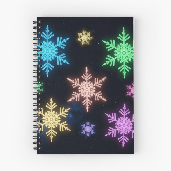 Item preview, Neon Glowing Snowflakes in Cosmic Night Sky – Vibrant Sci-Fi Winter Illustration designed and sold by PixelVibe782.