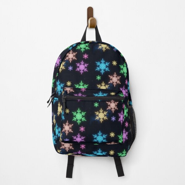 Item preview, Neon Glowing Snowflakes in Cosmic Night Sky – Vibrant Sci-Fi Winter Illustration designed and sold by PixelVibe782.