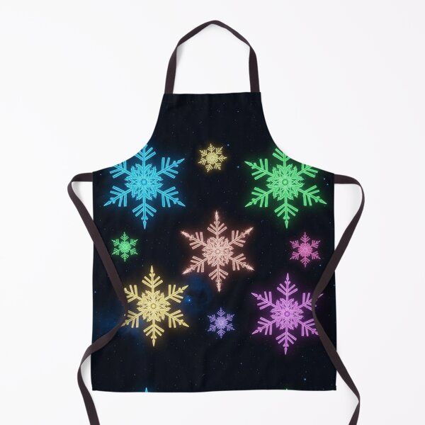 Item preview, Neon Glowing Snowflakes in Cosmic Night Sky – Vibrant Sci-Fi Winter Illustration designed and sold by PixelVibe782.