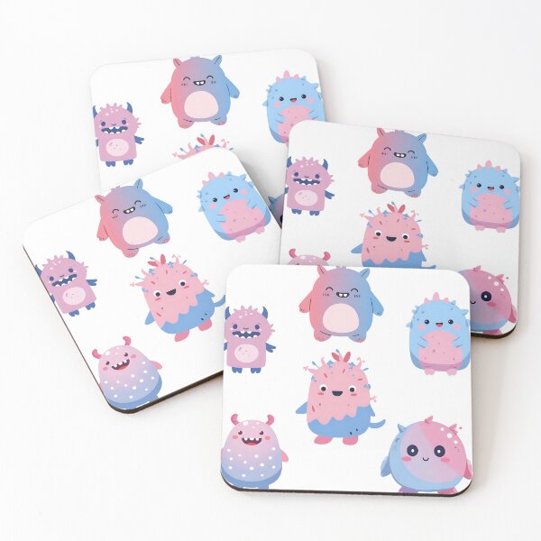 Item preview, Cute kawaii Sweet Monster Creative Sticker Design- Pastel Pink And Blue  designed and sold by MiloOfficial.
