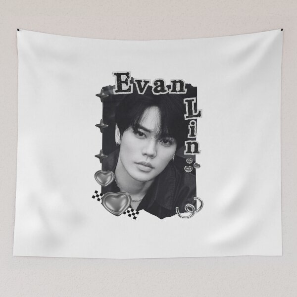 Item preview, Evan Lin (Lin Yanjun 林彦俊) Chinese Actor Cdrama Chinese Entertainment Black and White Collage Digital Art Portrait designed and sold by AJUNICE STUDIO.