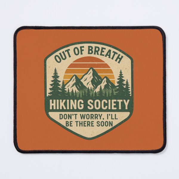 Item preview, Sociedad de Senderismo Sin Aliento – Insignia de Montaña Retro Divertida designed and sold by NoctaHike.