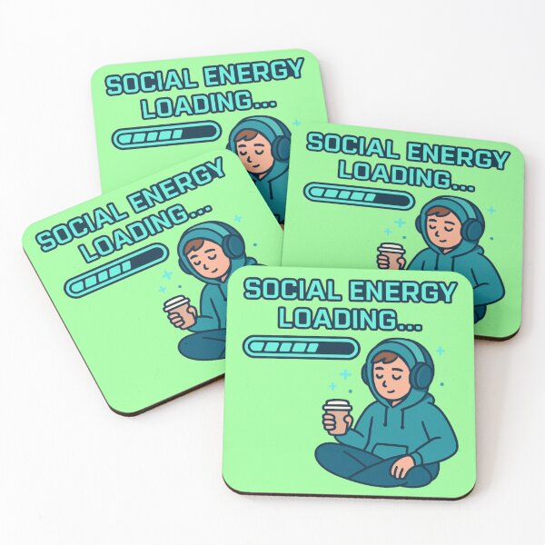 Item preview, Social Energy Loading Introvert Coffee Quote designed and sold by PunchDrop.