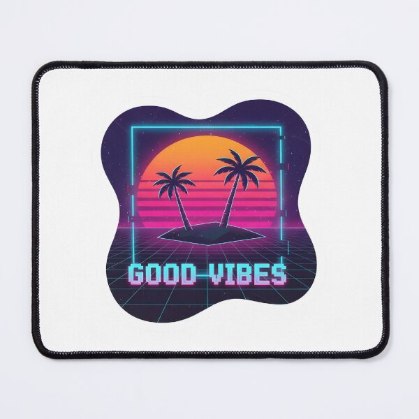 Item preview, Retro Sunset Good Vibes Sticker | Synthwave Neon Palm Tree Aesthetic | 80s Vaporwave Sticker designed and sold by SergioMiklos.