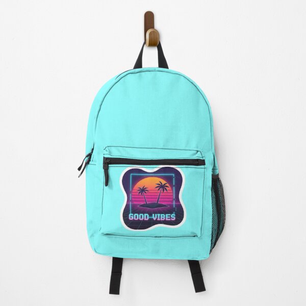 Item preview, Retro Sunset Good Vibes Sticker | Synthwave Neon Palm Tree Aesthetic | 80s Vaporwave Sticker designed and sold by SergioMiklos.