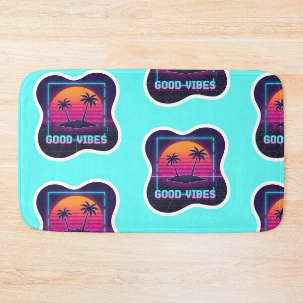 Item preview, Retro Sunset Good Vibes Sticker | Synthwave Neon Palm Tree Aesthetic | 80s Vaporwave Sticker designed and sold by SergioMiklos.