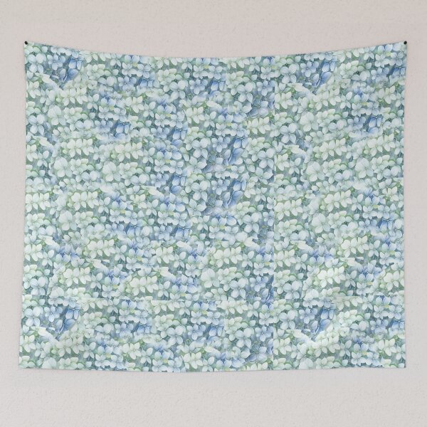Item preview, Hydrangea Botanical White Floral Pattern designed and sold by PVTCreations.