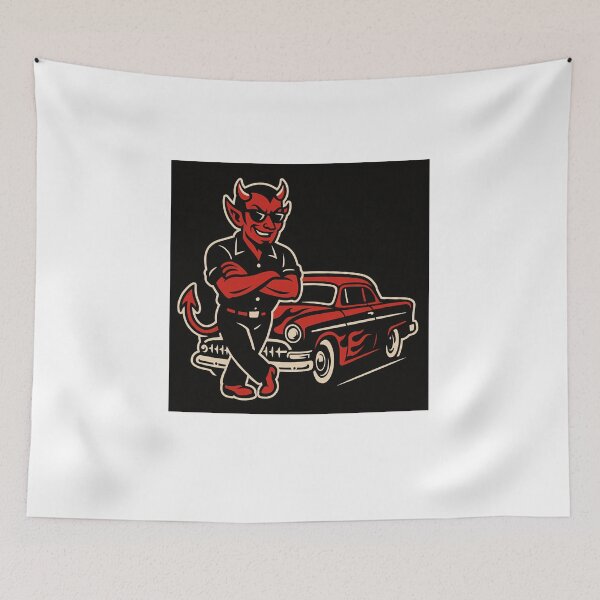 Item preview, Retro Devil Hot Rod Classic Car | Rockabilly Greaser designed and sold by Fleetwood1994.