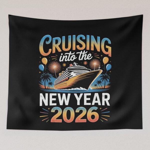 Item preview, Cruising Into The New Year 2026 Family Vacation Celebration Design designed and sold by FreshVibe Prints.