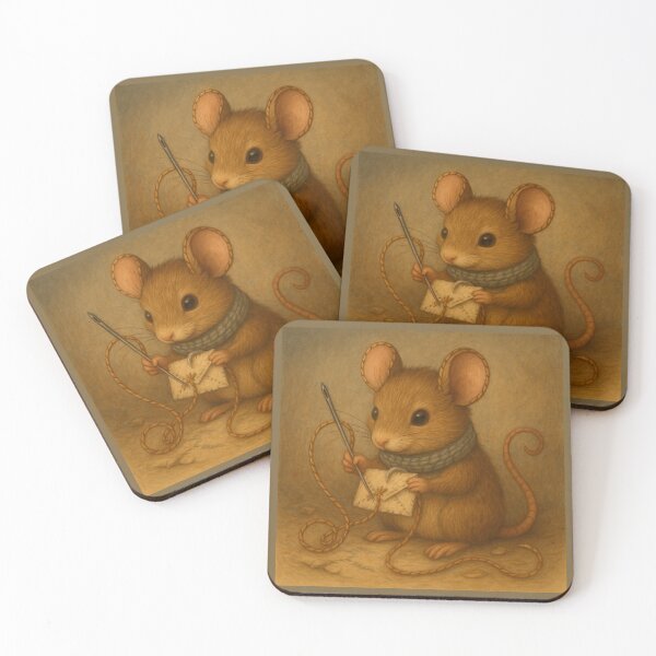 Item preview, Stitching Letters Mouse – The Tiny Tale Weaver designed and sold by GeoWild Designs.