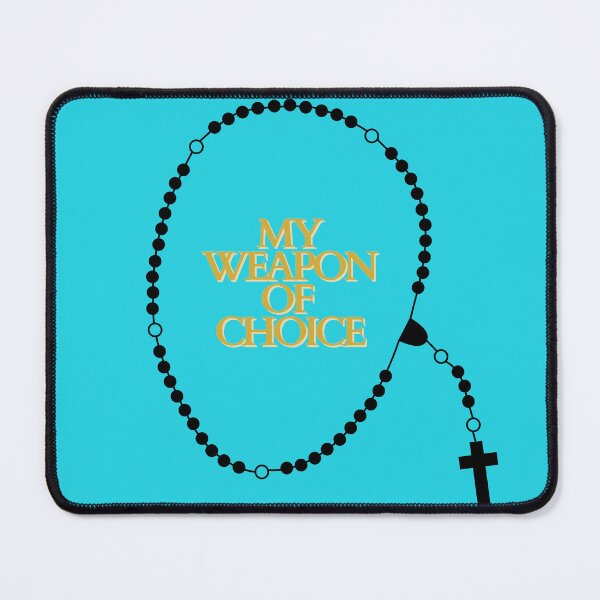Item preview, My Weapon of Choice Rosary – Catholic Prayer Sticker / Shirt Design designed and sold by AdamIntrovert.