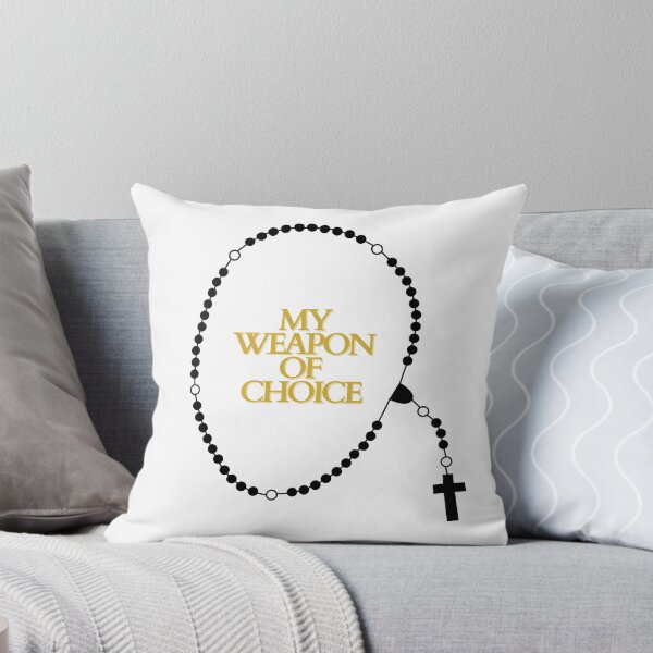 Item preview, My Weapon of Choice Rosary – Catholic Prayer Sticker / Shirt Design designed and sold by AdamIntrovert.