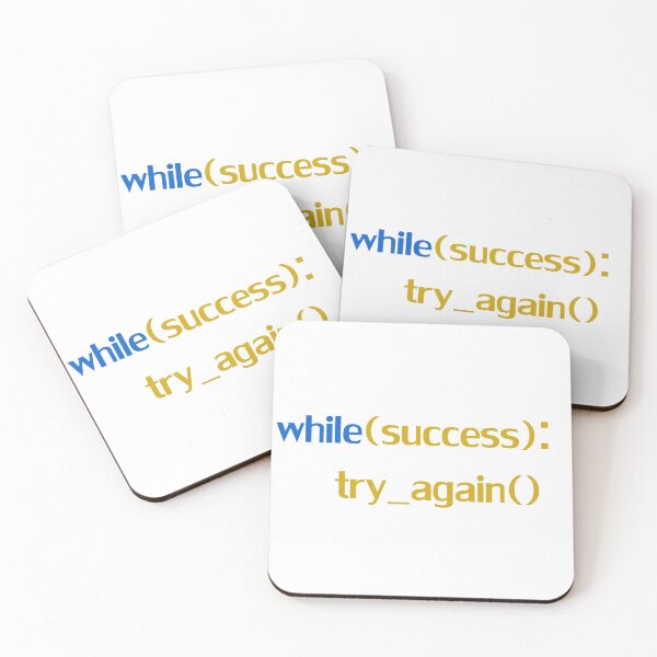 Item preview, While Not Success Try Again – Motivational Coding Design designed and sold by Black-Case.