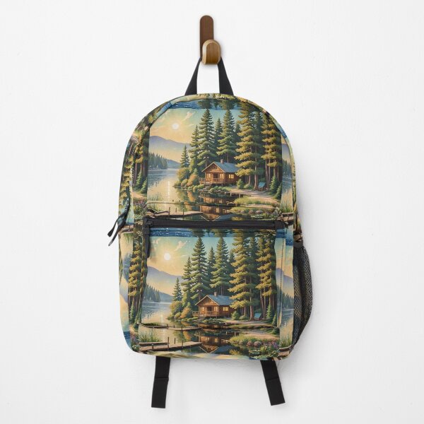 Item preview, Whispers by the Lake – Pointillism Cabin Serenity designed and sold by PawPrintedArt.