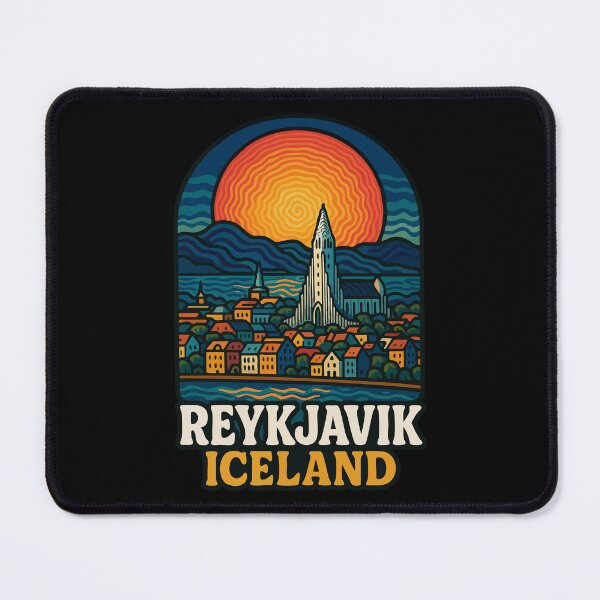 Item preview, Reykjavík Iceland Travel Trippy Art designed and sold by TomFrontierArt.