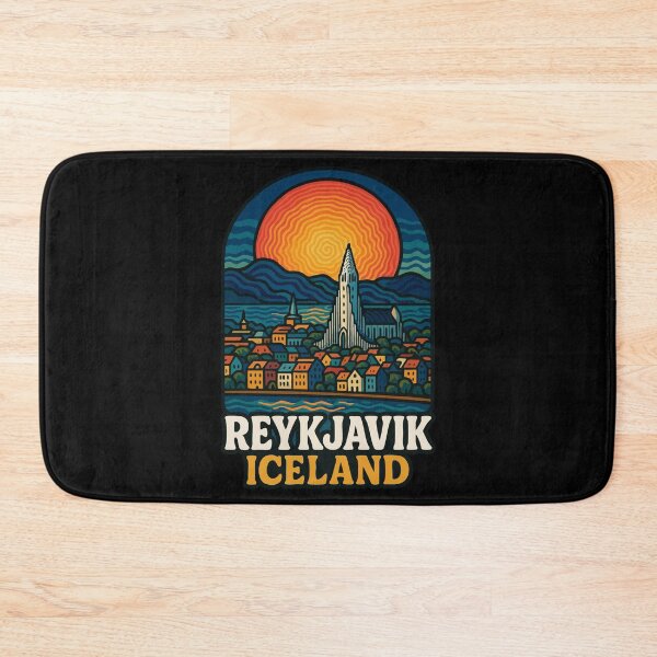 Item preview, Reykjavík Iceland Travel Trippy Art designed and sold by TomFrontierArt.