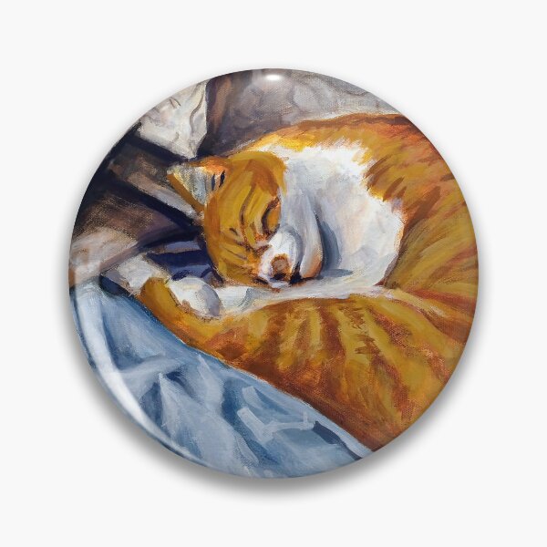 Item preview, Gato pelirrojo enroscado en la cama designed and sold by rontaylorcrouch.