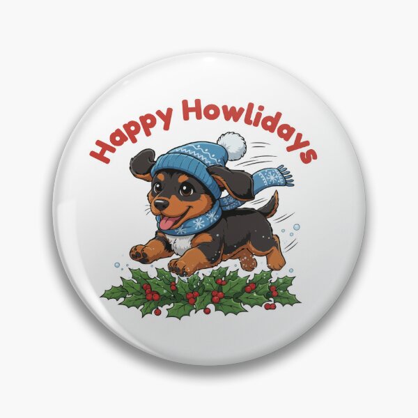Item preview, Happy Howlidays Alpine Dachsbracke – Cute Christmas Dog in Winter Scarf designed and sold by The Real Life Symphony.