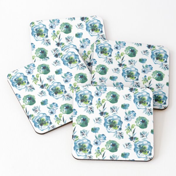 Item preview,  inky flowers green designed and sold by Alessandro Remo Mazzoni Remotextiles.