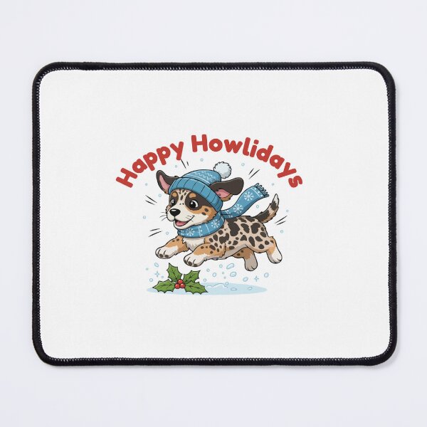 Item preview, Happy Howlidays Leopard Hound – Cute Christmas Dog in Winter Scarf designed and sold by The Real Life Symphony.