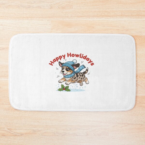 Item preview, Happy Howlidays Leopard Hound – Cute Christmas Dog in Winter Scarf designed and sold by The Real Life Symphony.
