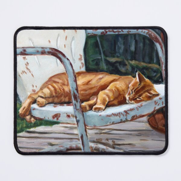 Item preview, Cat on a metal lawn chair designed and sold by rontaylorcrouch.