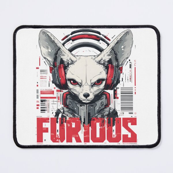 Item preview, Furious Fox Cyberpunk Gaming Art - Edgy Animal Headphones Design for Gamers & Tech Lovers designed and sold by Furious-031.