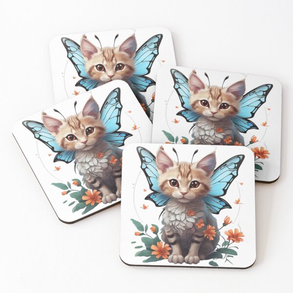 Item preview, Floral Fairy Cat – Little Kitten with Butterfly Wings designed and sold by Antik by Schulz.