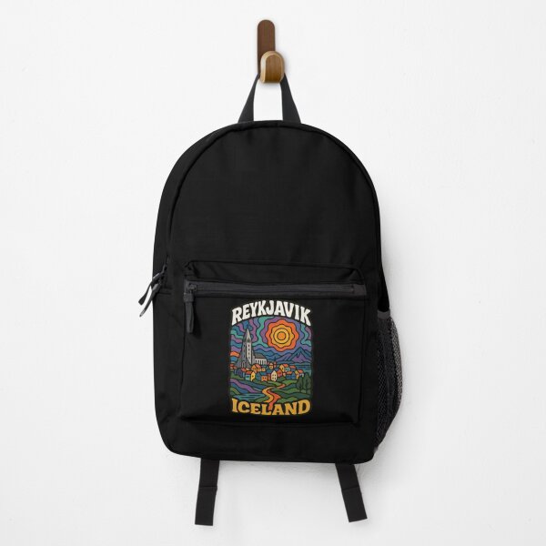 Item preview, Reykjavík Iceland Travel Retro Trippy Art designed and sold by TomFrontierArt.