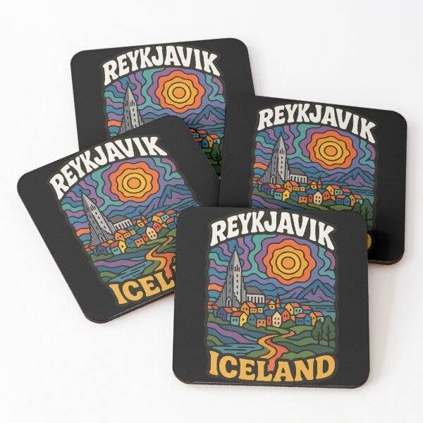 Item preview, Reykjavík Iceland Travel Retro Trippy Art designed and sold by TomFrontierArt.
