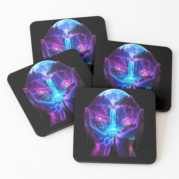 Item preview, Cosmic Caretaker | Bioluminescent Hands digital artwork  designed and sold by Alicjareign.