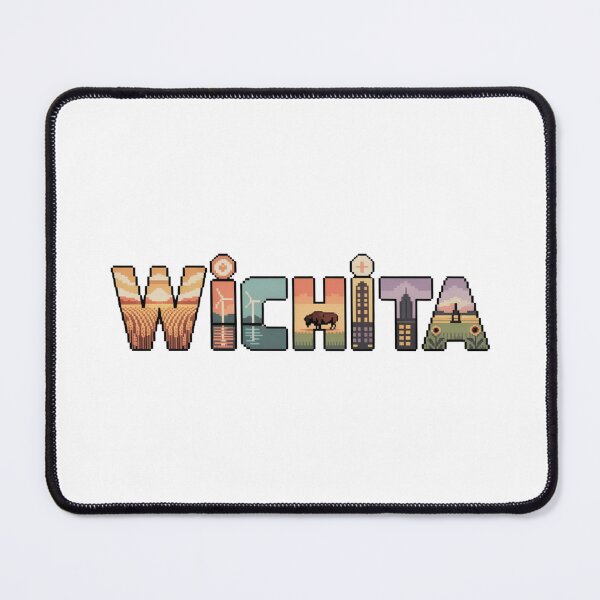 Item preview, Wichita Kansas Pixel Art Design – Retro City Typography | Midwest Sunset Landscape designed and sold by CircinusStore.
