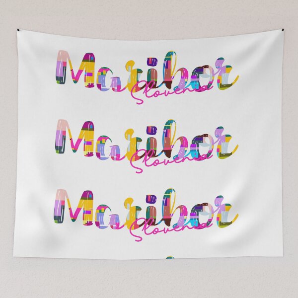 Item preview, Maribor, Slovenia, Vibrant Abstract City Typography Art designed and sold by Wanderful-roads.